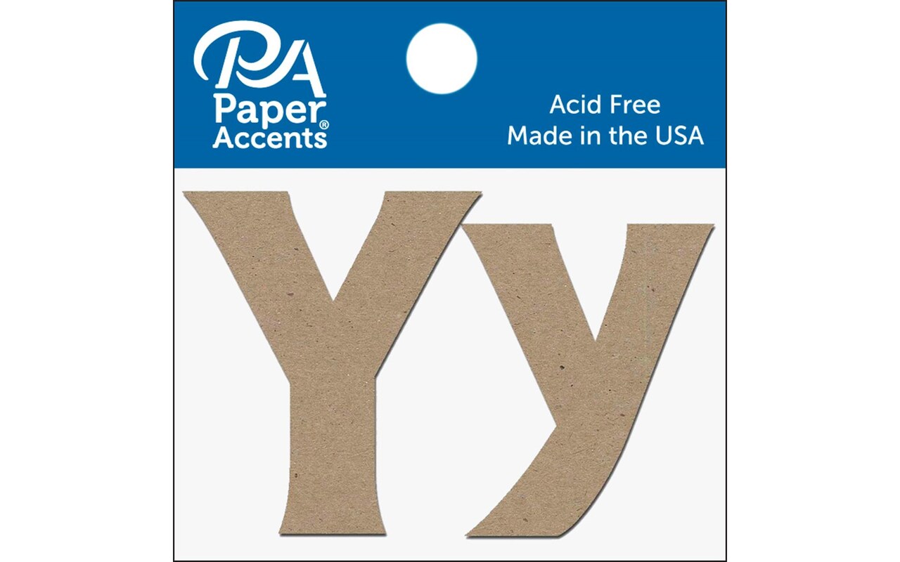 Chipboard Letter 2&#x22; Yy 2pc Natural